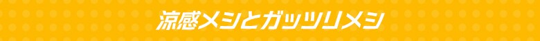 涼感メシとガッツリメシ