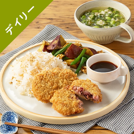 Kit2人前/ごろっといかメンチの和ごはん定食