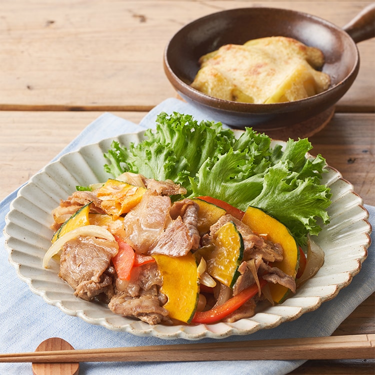 Kit2Kit2人前/かぼっコリー入り!豚肉の甘辛炒め