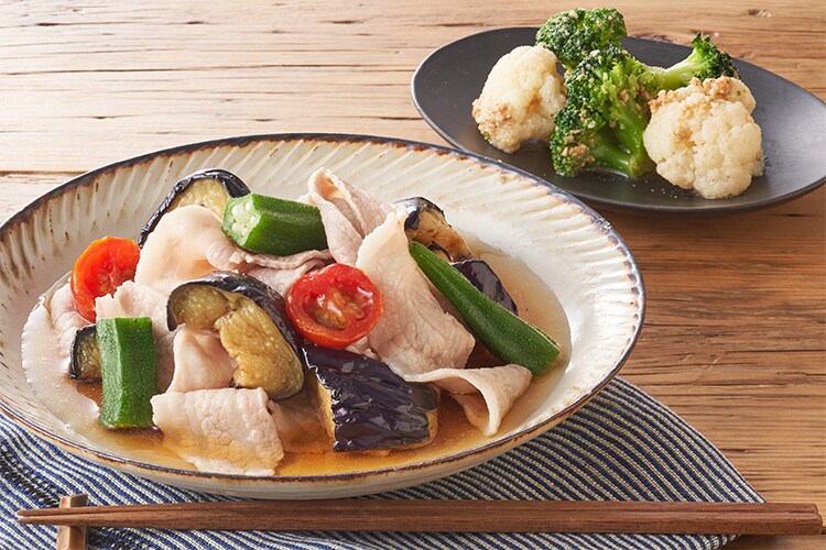 Kit2人前／包丁いらず！豚肉と揚げなすだし浸し|有機野菜 通販