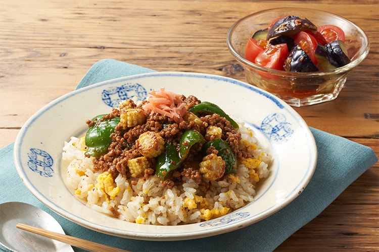 ごはん Kit2人前／がっつり濃厚！肉味噌がけチャーハン|有機野菜 通販 Oisix
