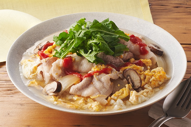 たまごはん② Kit]お手軽塩豚とふんわり玉子の洋風まかない飯|有機野菜 通販 Oisix
