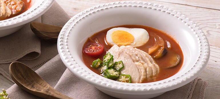 [Kit]蒸し鶏となすのマイルドチリトマトスープ