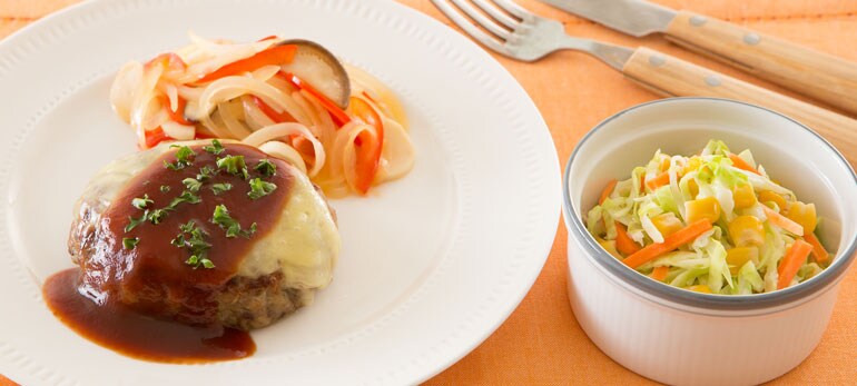 Kit2人前 お手軽 とろりチーズのせハンバーグ 有機野菜 通販 ｏｉｓｉｘ おいしっくす