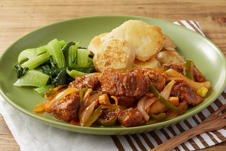 Kit2人前 やわらか豚すね肉のケチャップ炒め 有機野菜 通販 ｏｉｓｉｘ おいしっくす