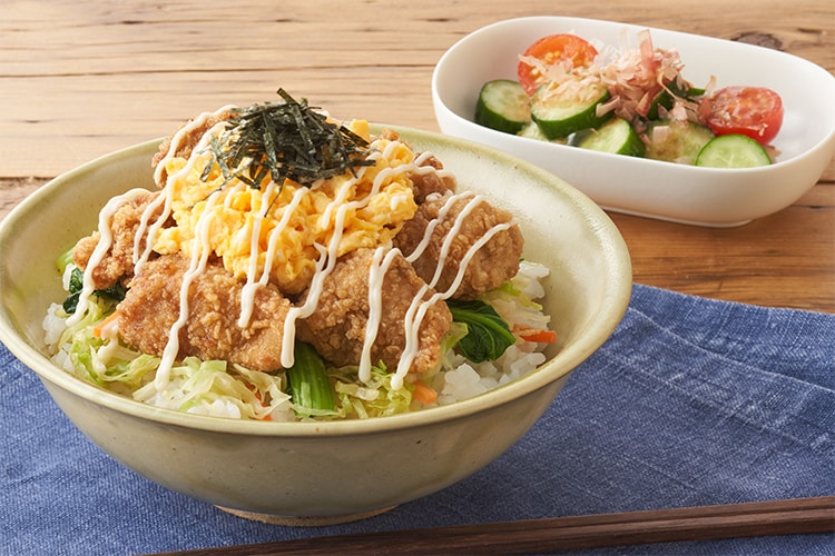 Kit3人前／ふわとろたまごのマヨ唐揚げ丼|有機野菜 通販