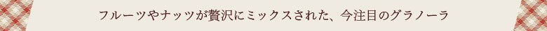 フルーツやナッツが贅沢にミックスされたグラノーラ