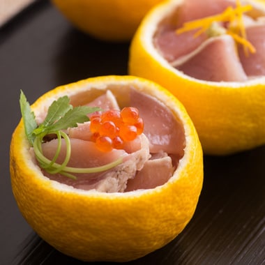 やわらか炙りまぐろのゆず塩だれ