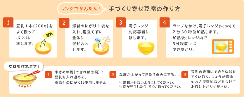 レンジでかんたん!手づくり寄せ豆腐の作り方