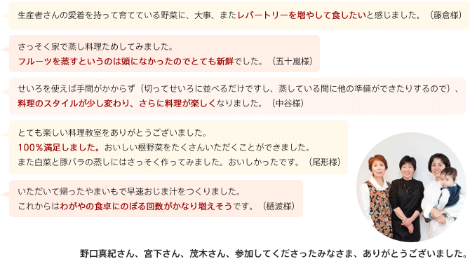 参加した皆さまからの声