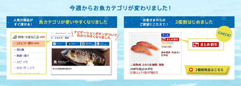 今週からお魚カテゴリが変わりました!