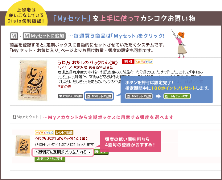 Myセットを上手に使ってカシコクお買い物