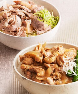 5分で完成!湯せんするだけ 豚丼&鶏照り焼き丼