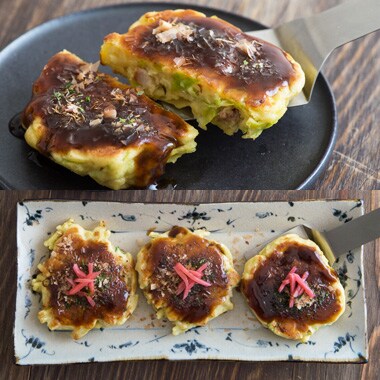 手のひらサイズの小さなお好み焼き