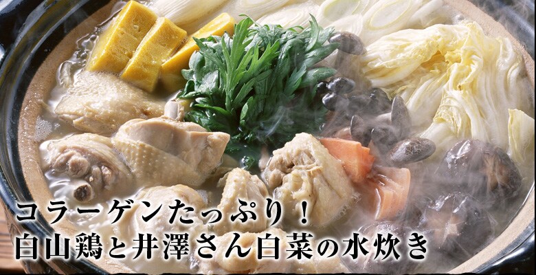 白山鶏と井澤さん白菜の水炊き