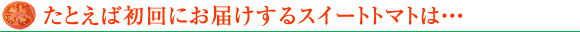 たとえば初回のお届けするスイートトマトは・・・