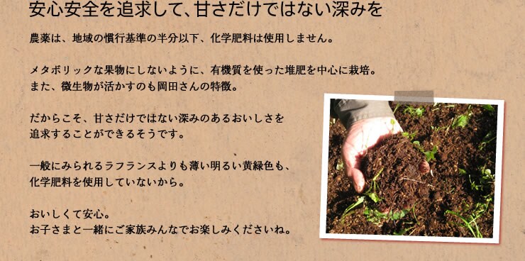 安心安全を追求して、甘さだけではない深みを