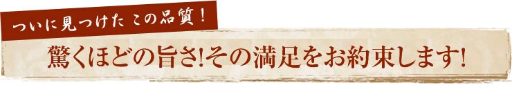 驚くほどの旨さ!その満足度をお約束
