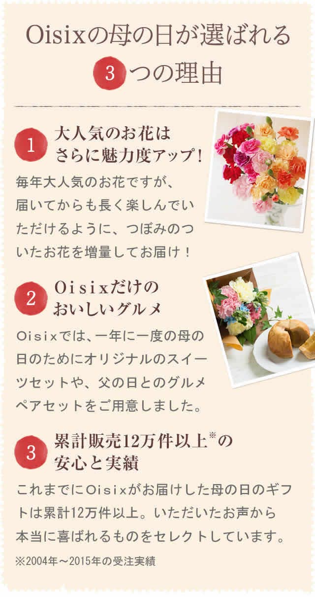 16年 今年の母の日はいつ 16年 Oisix母の日ギフト特集