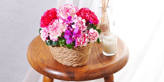 バスケットアレンジ ブライトピンク ｜ 2025年 Oisix母の日ギフト特集