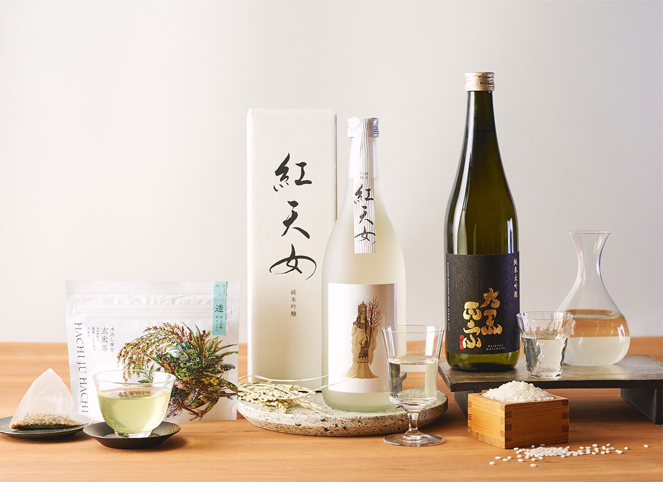 水出し専用有機玄米茶「88」 と日本酒セット｜安福又四郎商店
