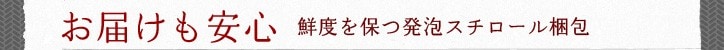 お届けも安心 鮮度を保つ発泡スチロール梱包