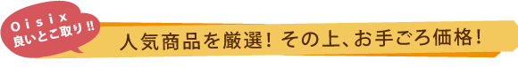 人気商品を厳選! その上、お手ごろ価格!