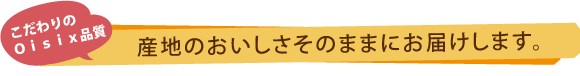産地のおいしさそのままにお届けします。
