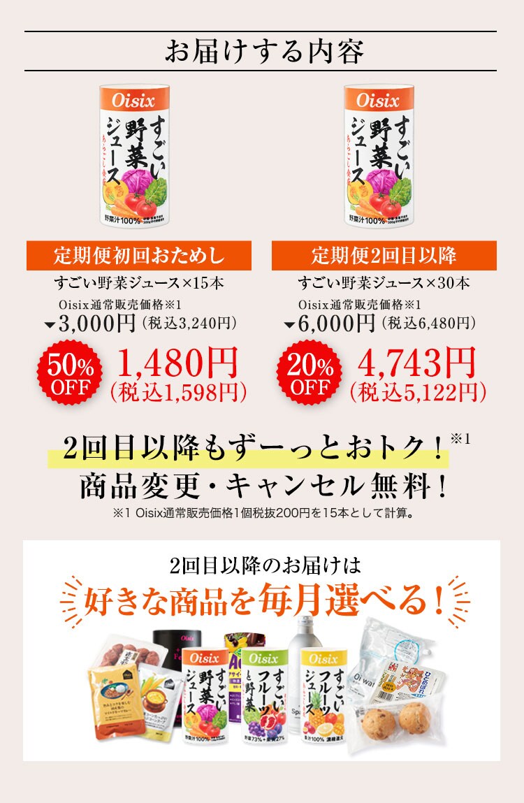 すごい野菜ジュース定期便| Oisixの定期宅配サービス すごい野菜ジュース定期便| Oisixの定期宅配サービス
