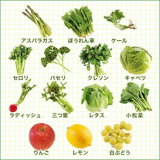 11種類の野菜と3種類の果物