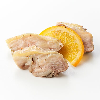 鶏肉のコンフィチュールトリュフ風オレンジ添え