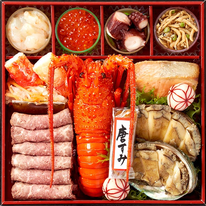 高砂×豪華海鮮オードブル 萬福三の重 俯瞰