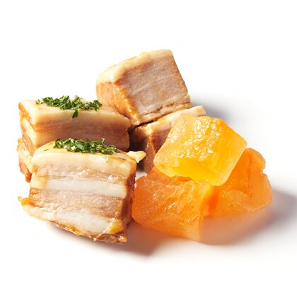 豚肉のオレンジ風味と塩メロン