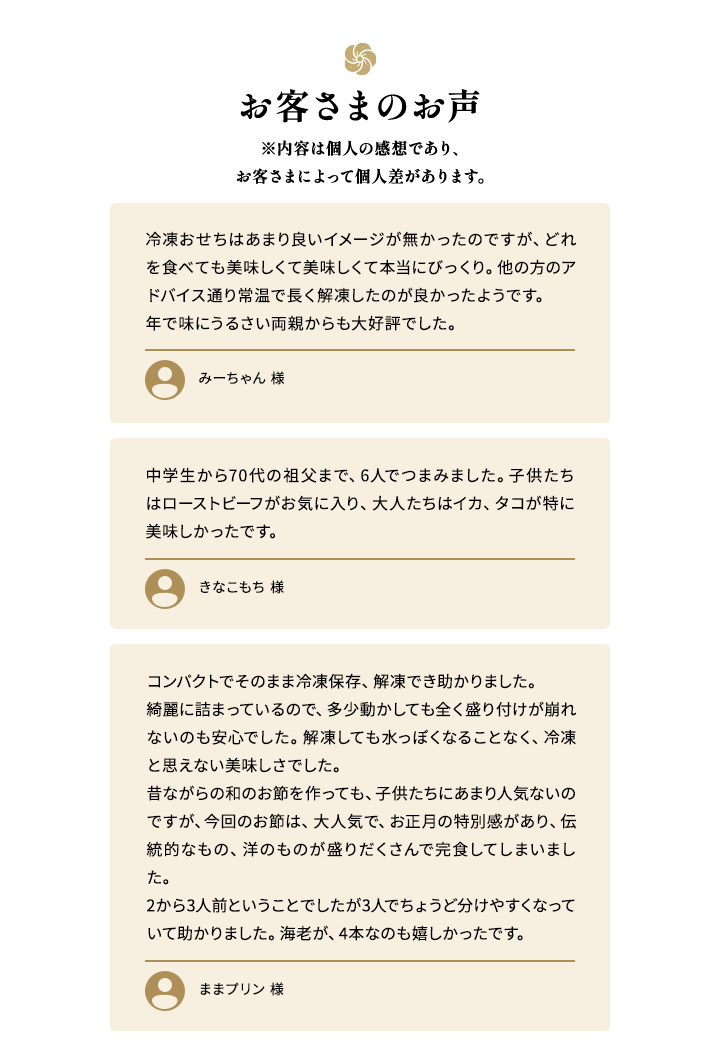 お客さまの声
