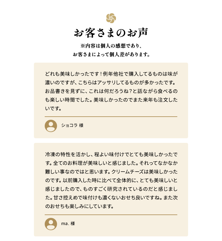 お客さまの声