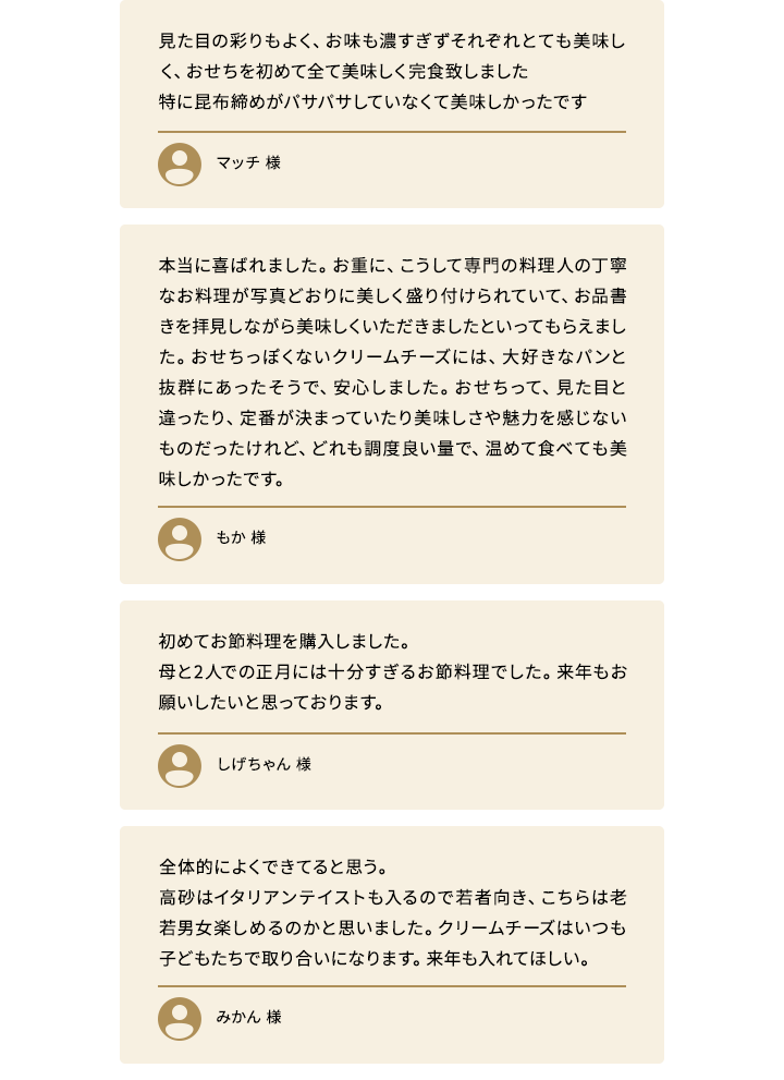 お客さまの声