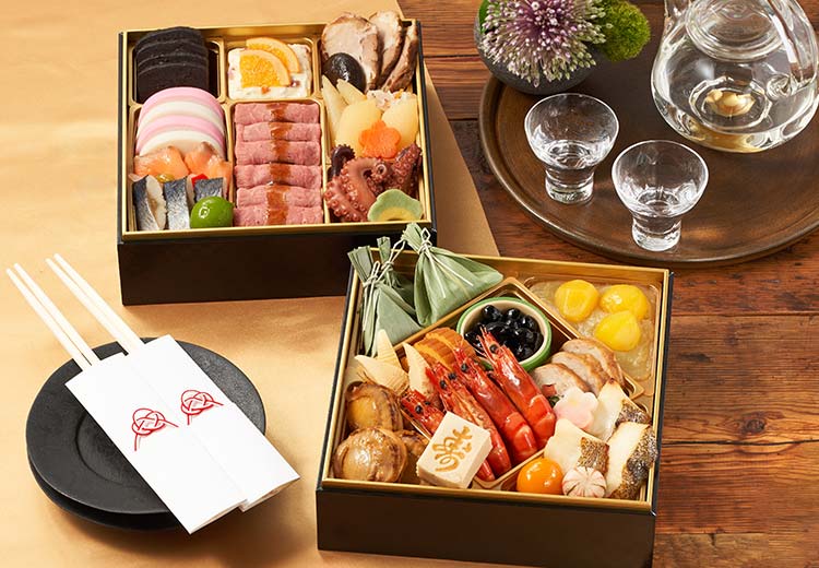 おせちに☆台付春慶塗重箱 隅丸三段重 6.5寸 - 飛騨春慶塗 （飛騨高山の伝統工芸） - 山田