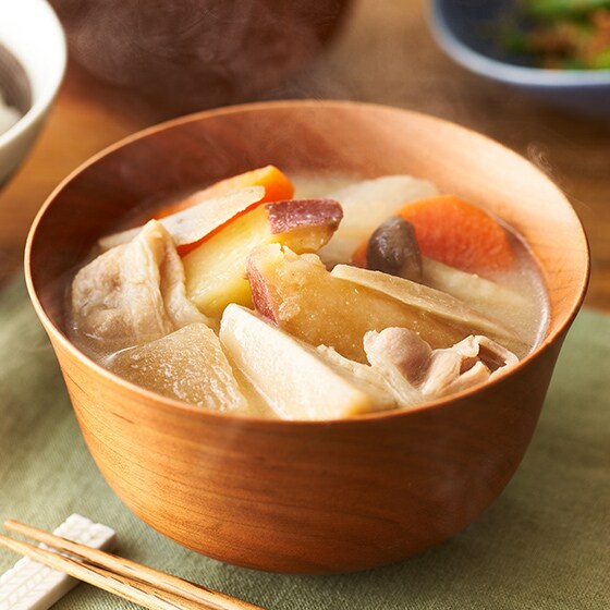 賞味期限4/11】【パッとOisix】具沢山ごま味噌豚汁|有機野菜