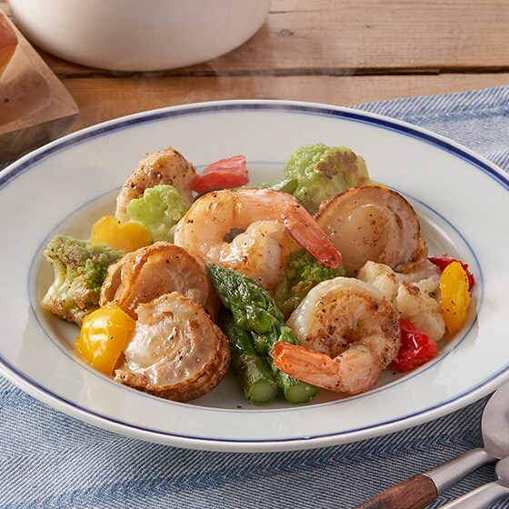 【パッとOisix】エビ帆立のオイシーズニング炒め