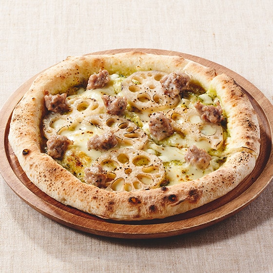 森山ナポリ 加賀れんこんと自家製サルシッチャのピザ|有機野菜 通販