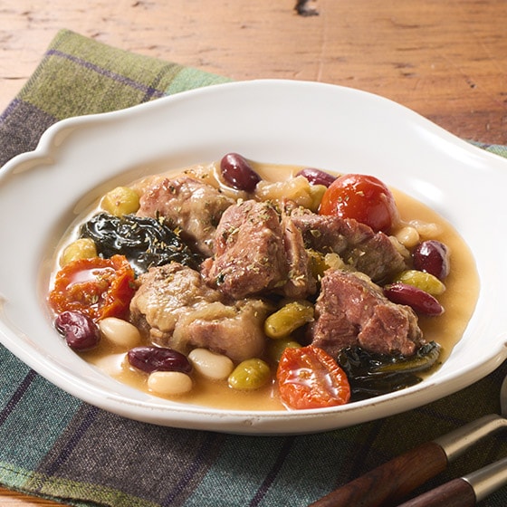 (主菜)豚肉と豆のボリート風(イタリアン煮込み)