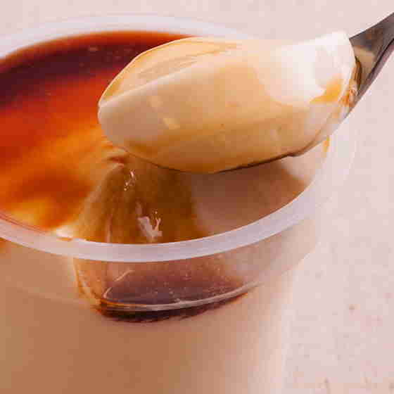 卵を使わずに豆乳で作ったおとうふぷりん　カラメル付
