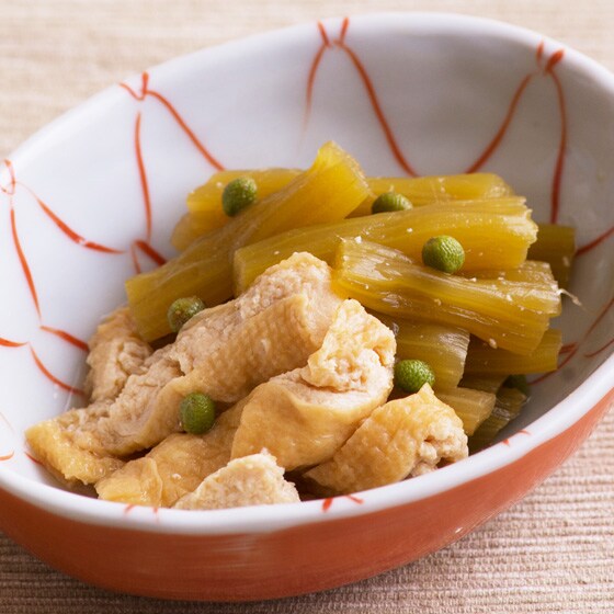 京のおばんざい山蕗と京揚げの山椒煮 有機野菜 通販 ｏｉｓｉｘ おいしっくす