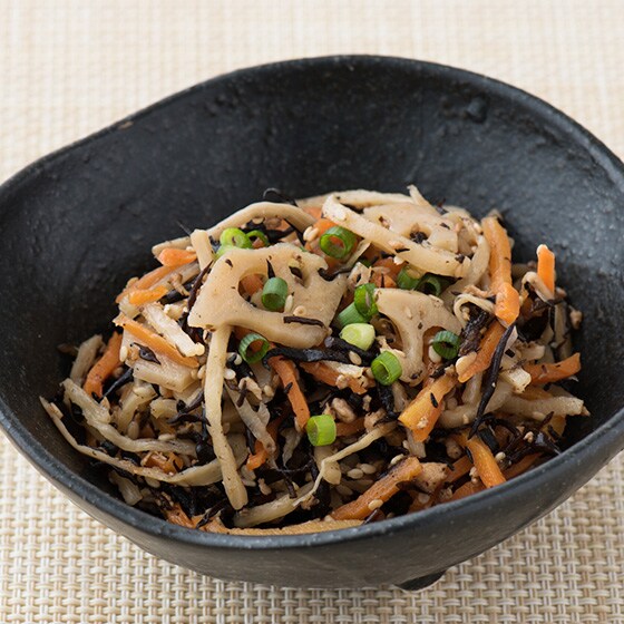 食物繊維ばんざい 根菜とひじきの米酢あえ 有機野菜 通販 ｏｉｓｉｘ おいしっくす