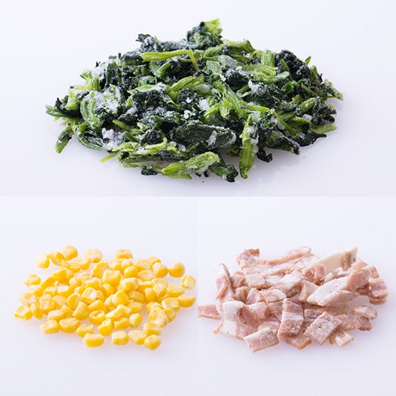 国産　ほうれん草＆コーン＆ベーコンミックス