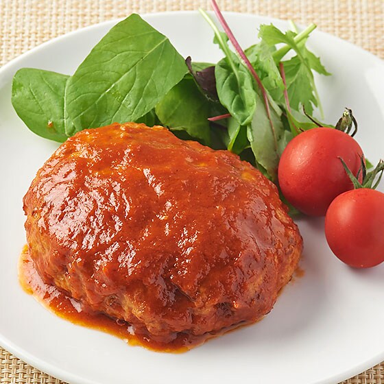 湯煎でふわっとやわらか トマトソースハンバーグ 有機野菜 通販 ｏｉｓｉｘ おいしっくす