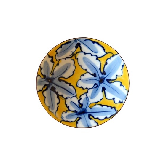 三寸小皿 9.2cm 百合(黄)