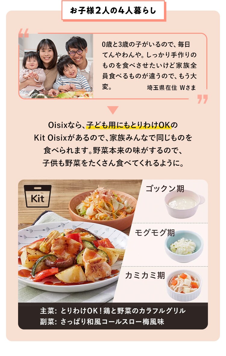 お子様2人の4人暮らし