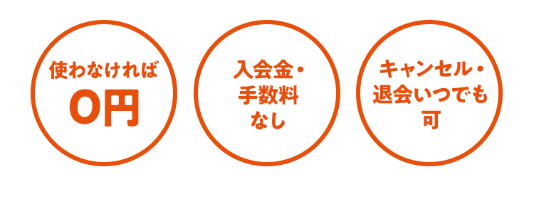 入会しても使わなければ0円